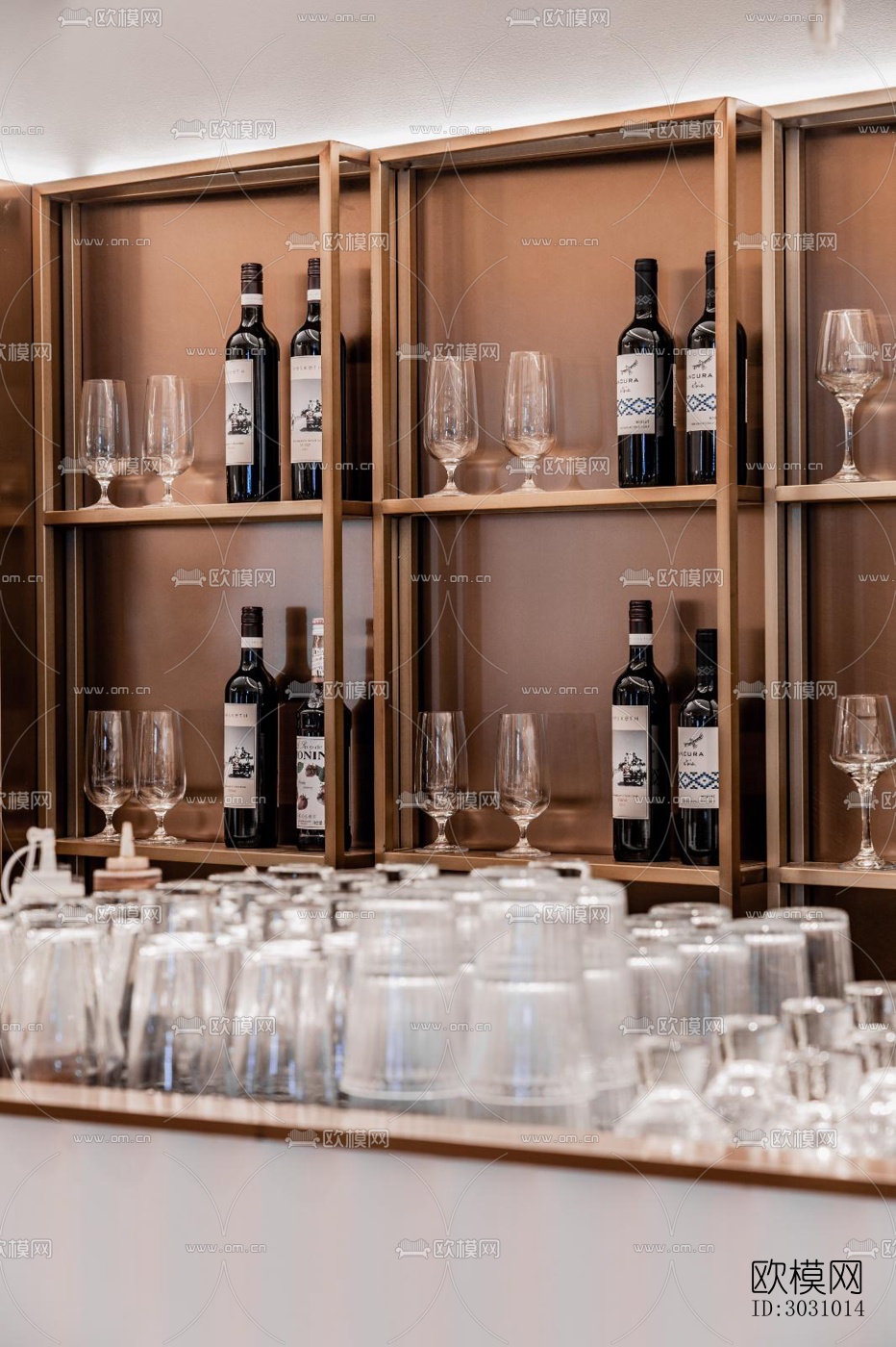 奶油风西餐厅效果图下载（渲染图12）