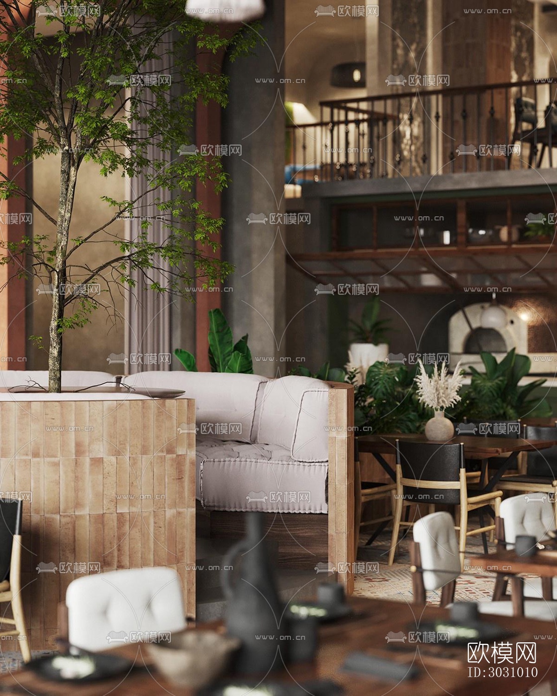 中古风西餐厅效果图下载（渲染图2）