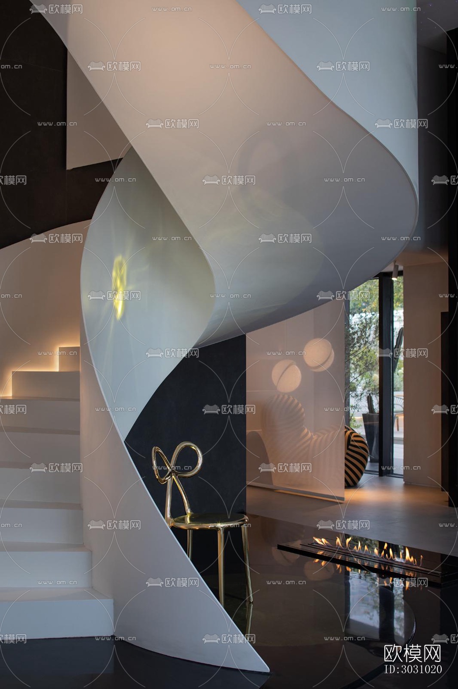 现代西餐厅效果图下载（渲染图9）