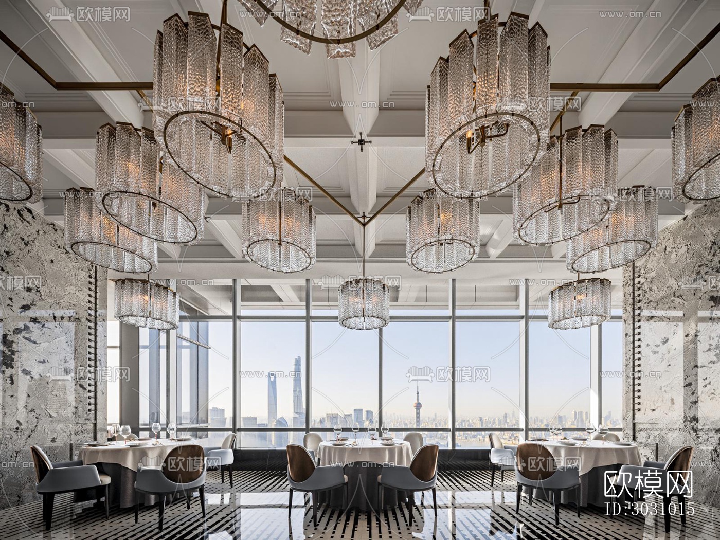 欧式西餐厅效果图下载（渲染图1）