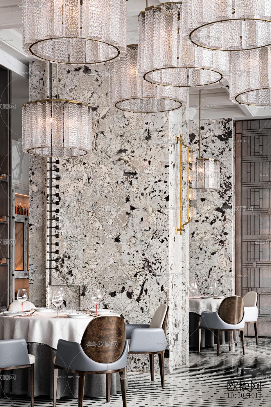 欧式西餐厅效果图下载（渲染图3）