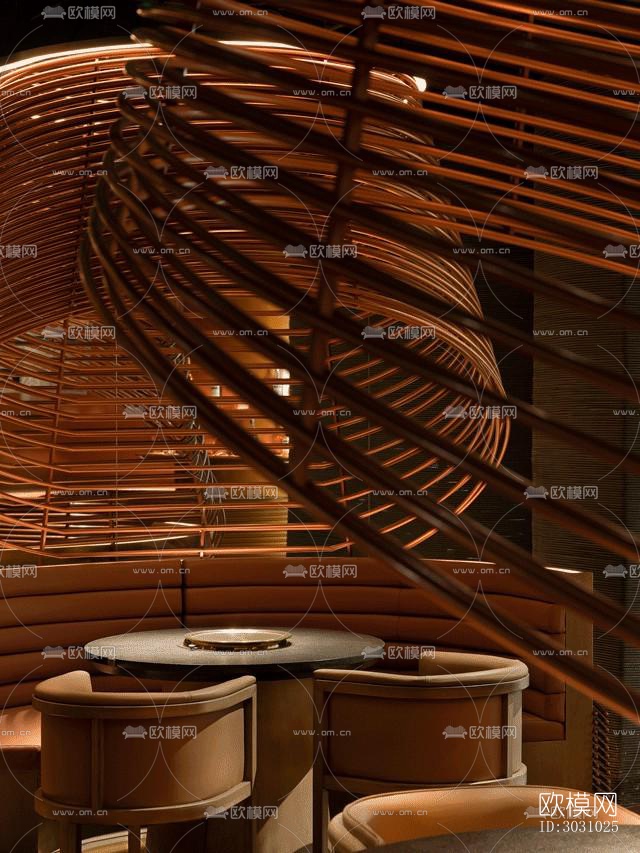 现代西餐厅效果图下载（渲染图15）