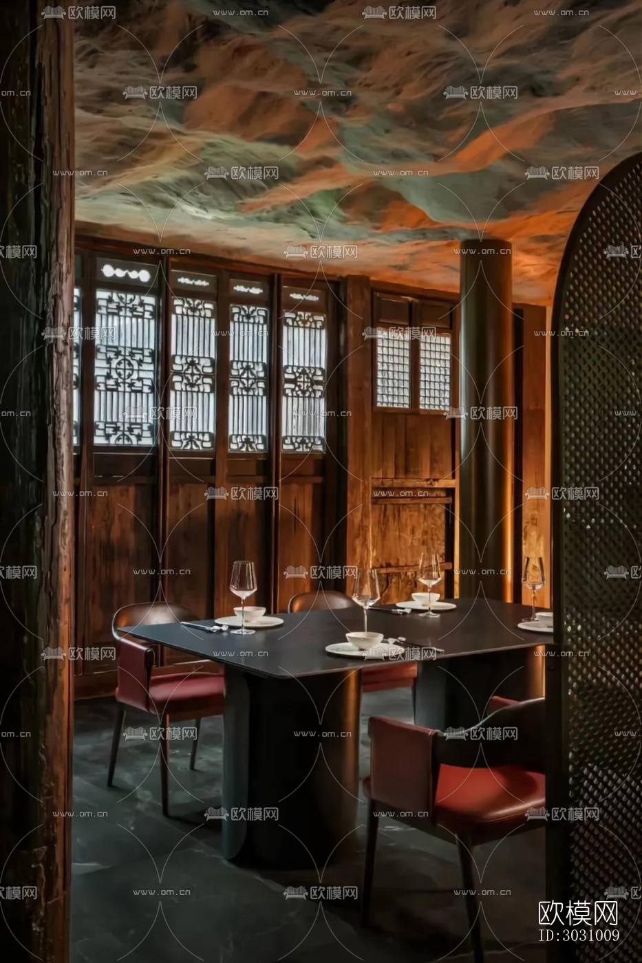 中式火锅烤肉效果图下载（渲染图9）