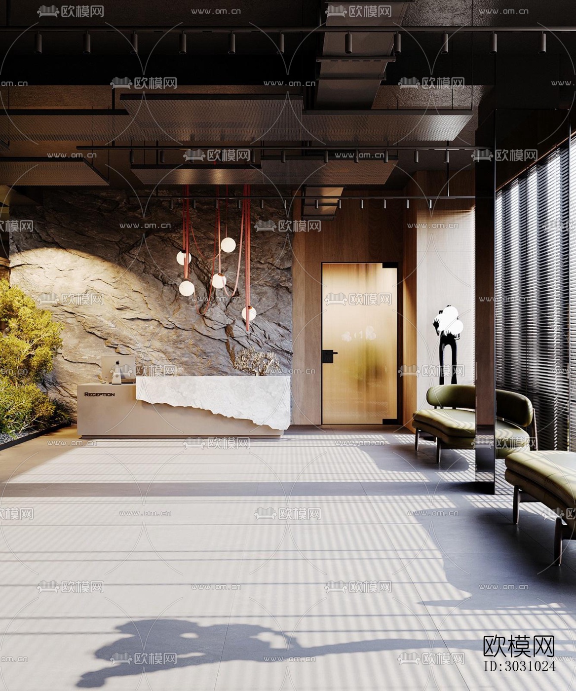 现代西餐厅效果图下载（渲染图11）