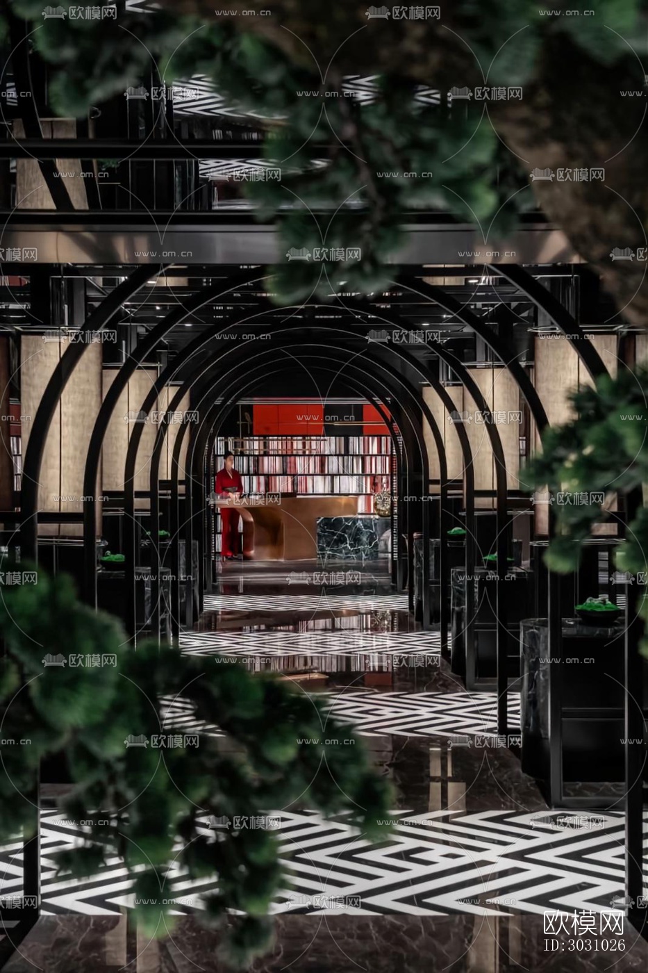 高级灰西餐厅效果图下载（渲染图4）