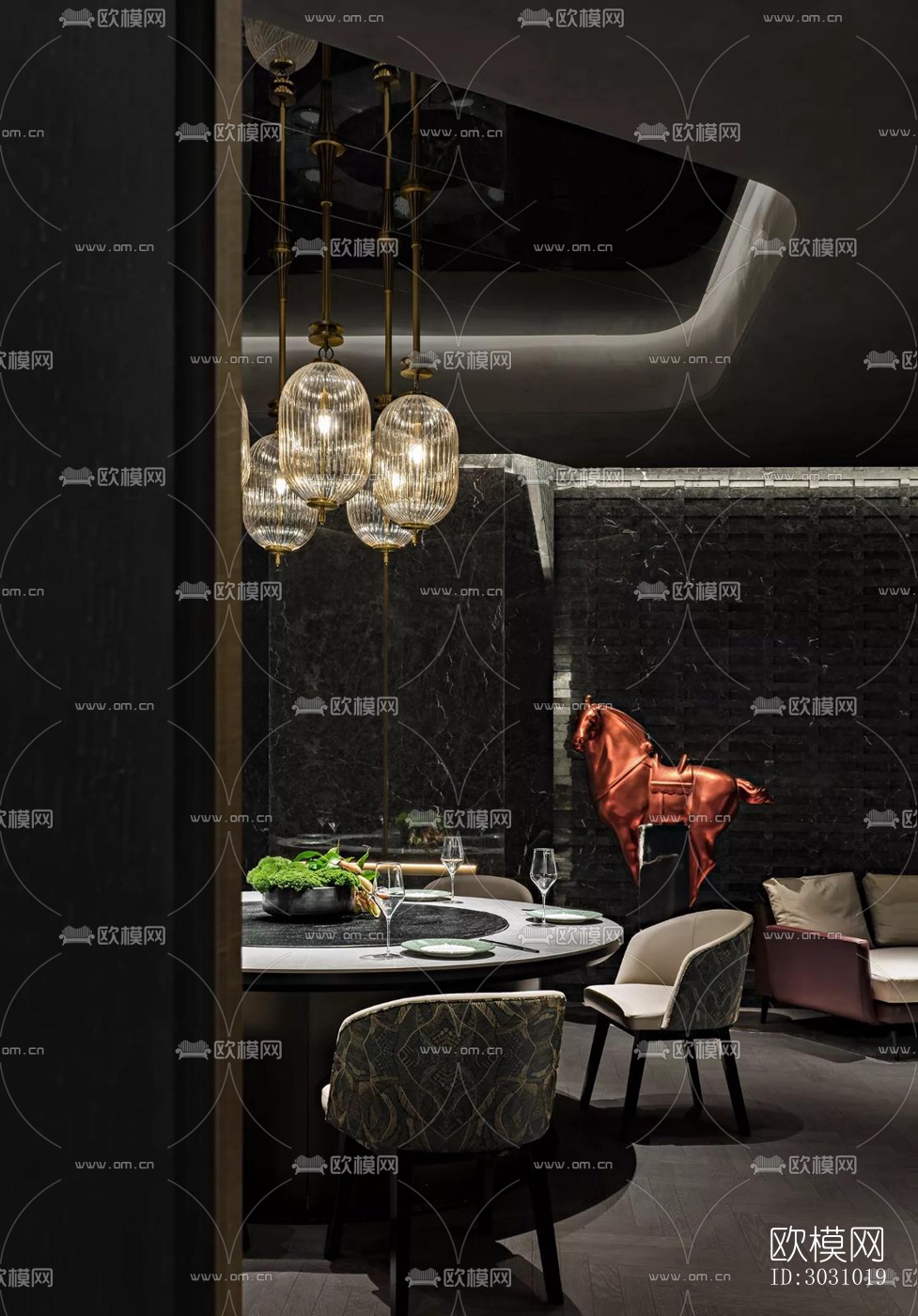现代西餐厅效果图下载（渲染图4）