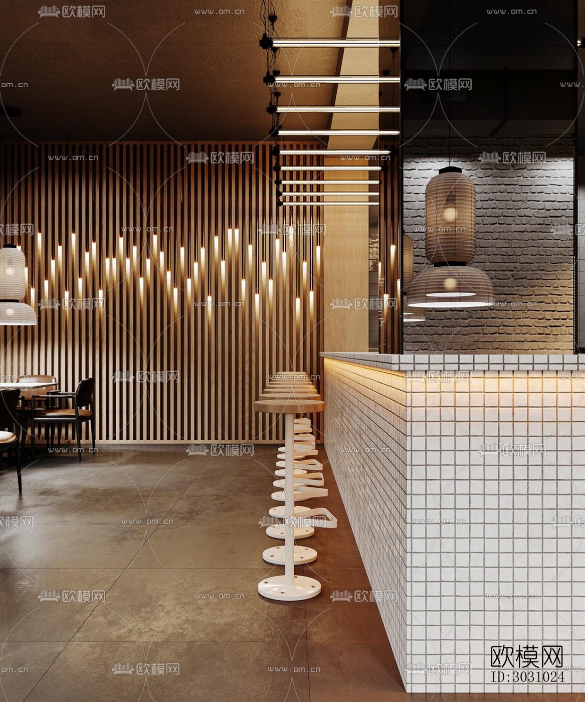 现代西餐厅效果图下载（渲染图9）