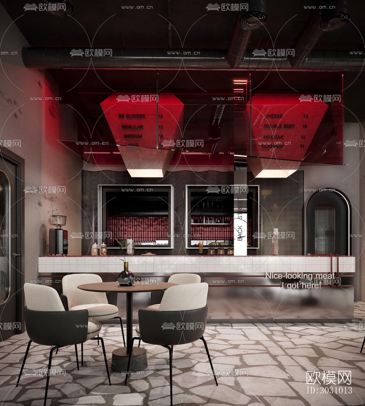 后现代西餐厅效果图下载（渲染图6）