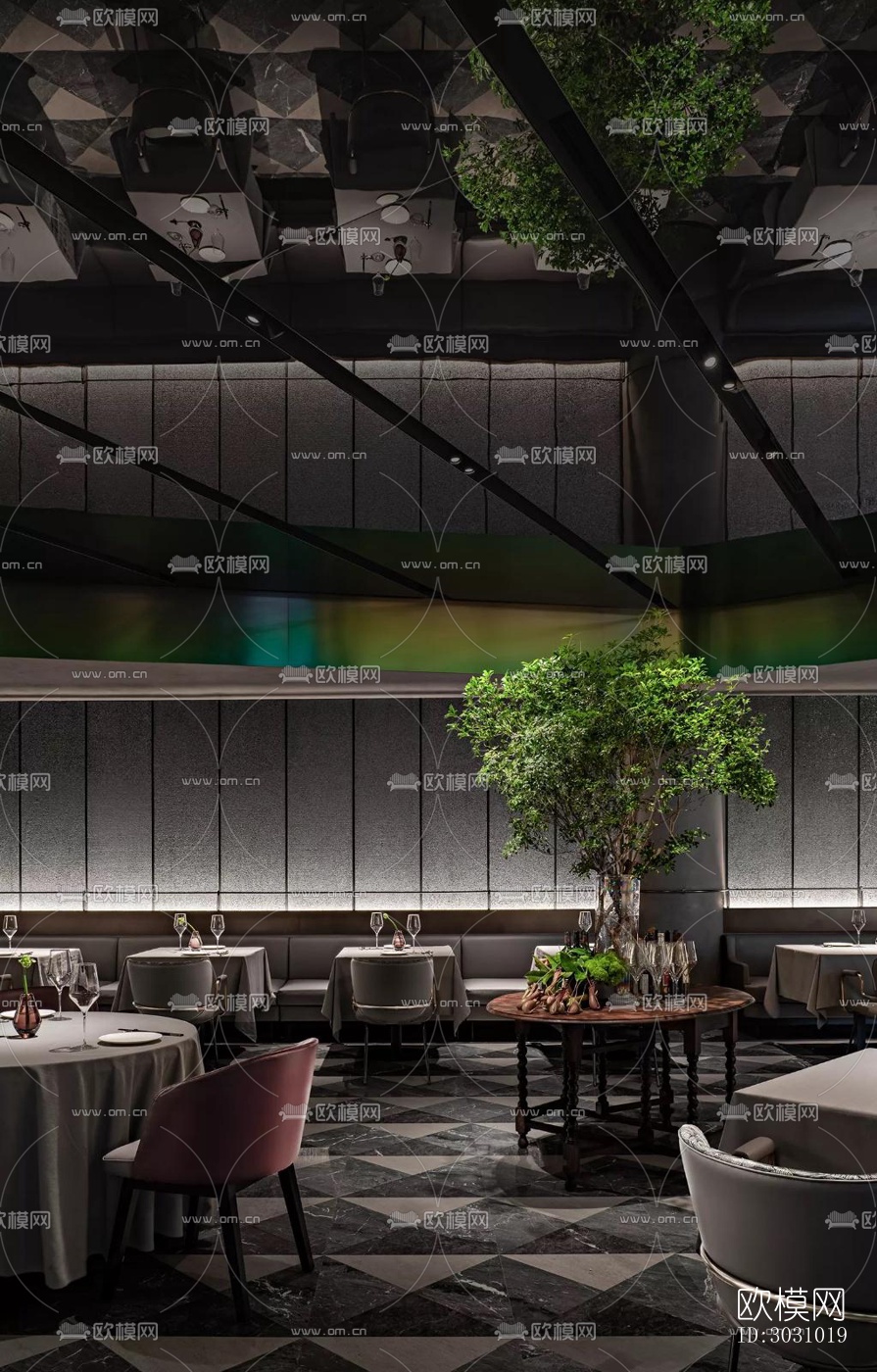 现代西餐厅效果图下载（渲染图16）