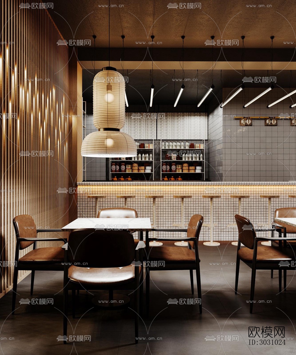 现代西餐厅效果图下载（渲染图7）