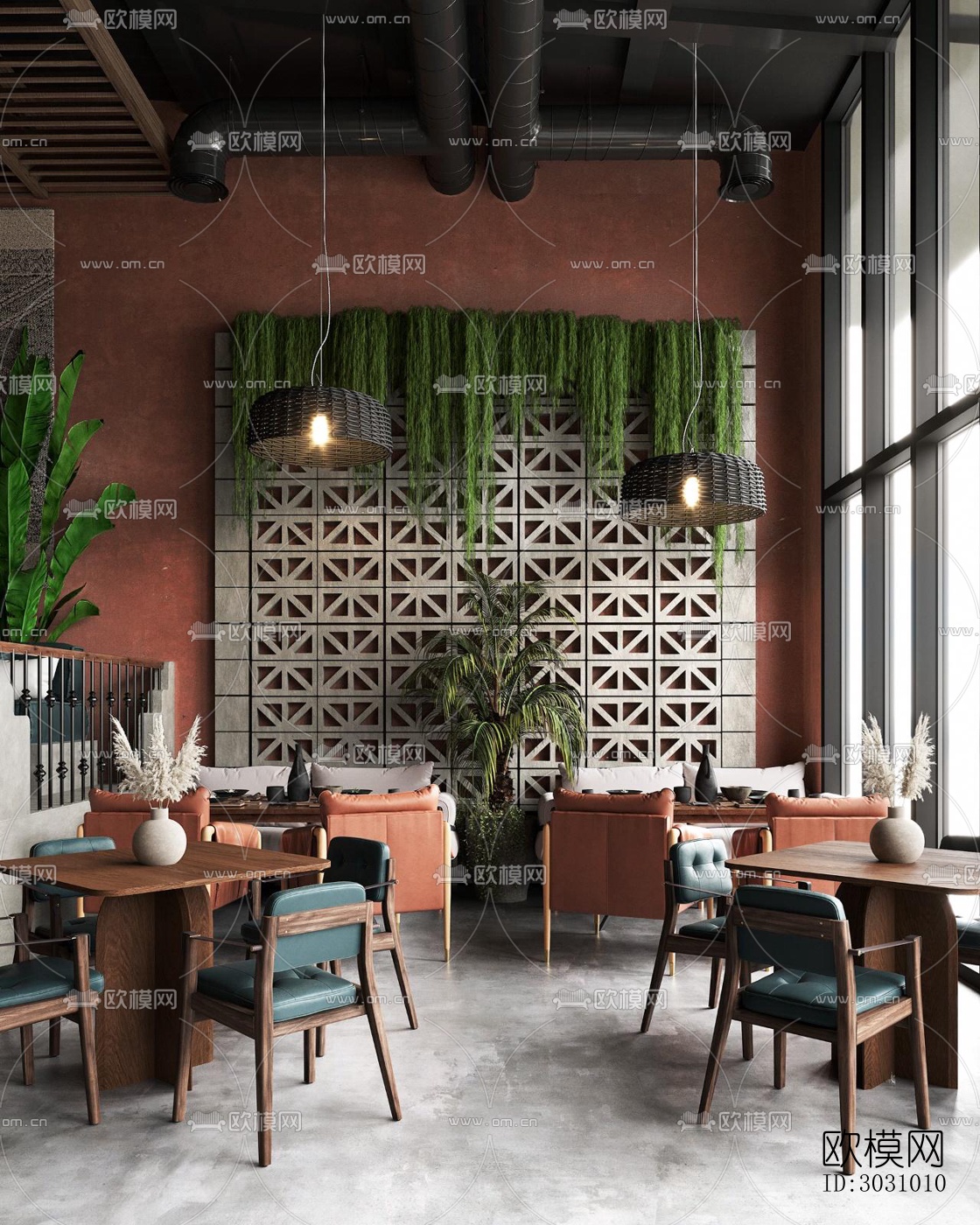 中古风西餐厅效果图下载（渲染图9）