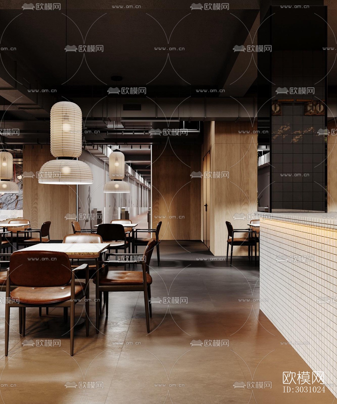 现代西餐厅效果图下载（渲染图6）