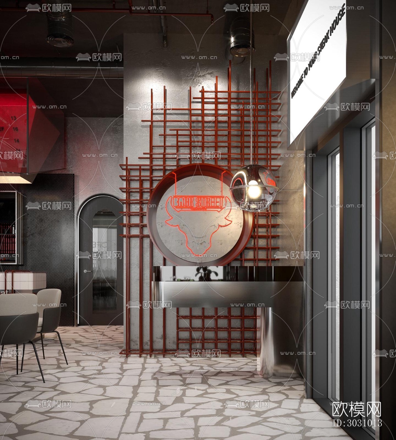 后现代西餐厅效果图下载（渲染图4）