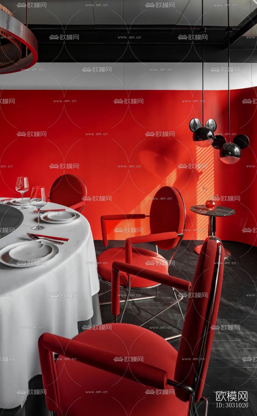 高级灰西餐厅效果图下载（渲染图15）
