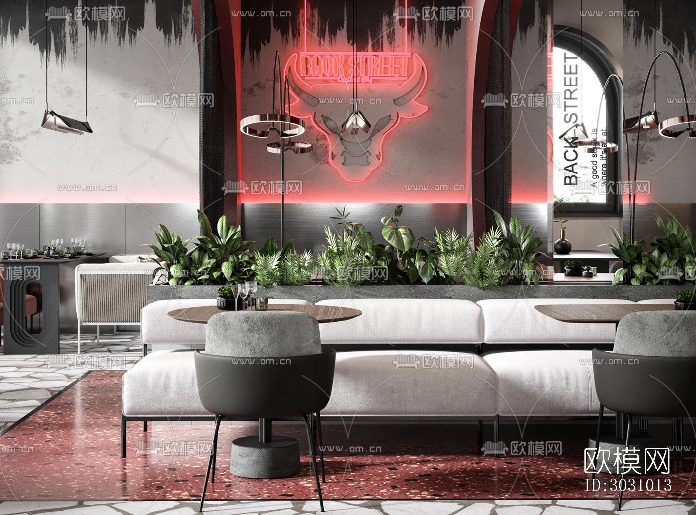 后现代西餐厅效果图下载（渲染图3）