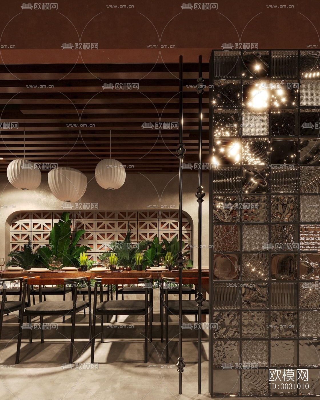 中古风西餐厅效果图下载（渲染图11）