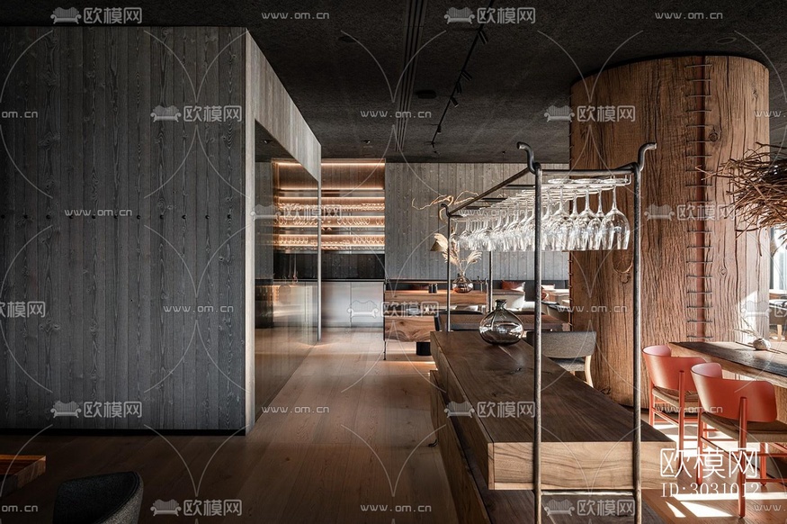 北歐西餐廳效果圖下載(渲染圖1)