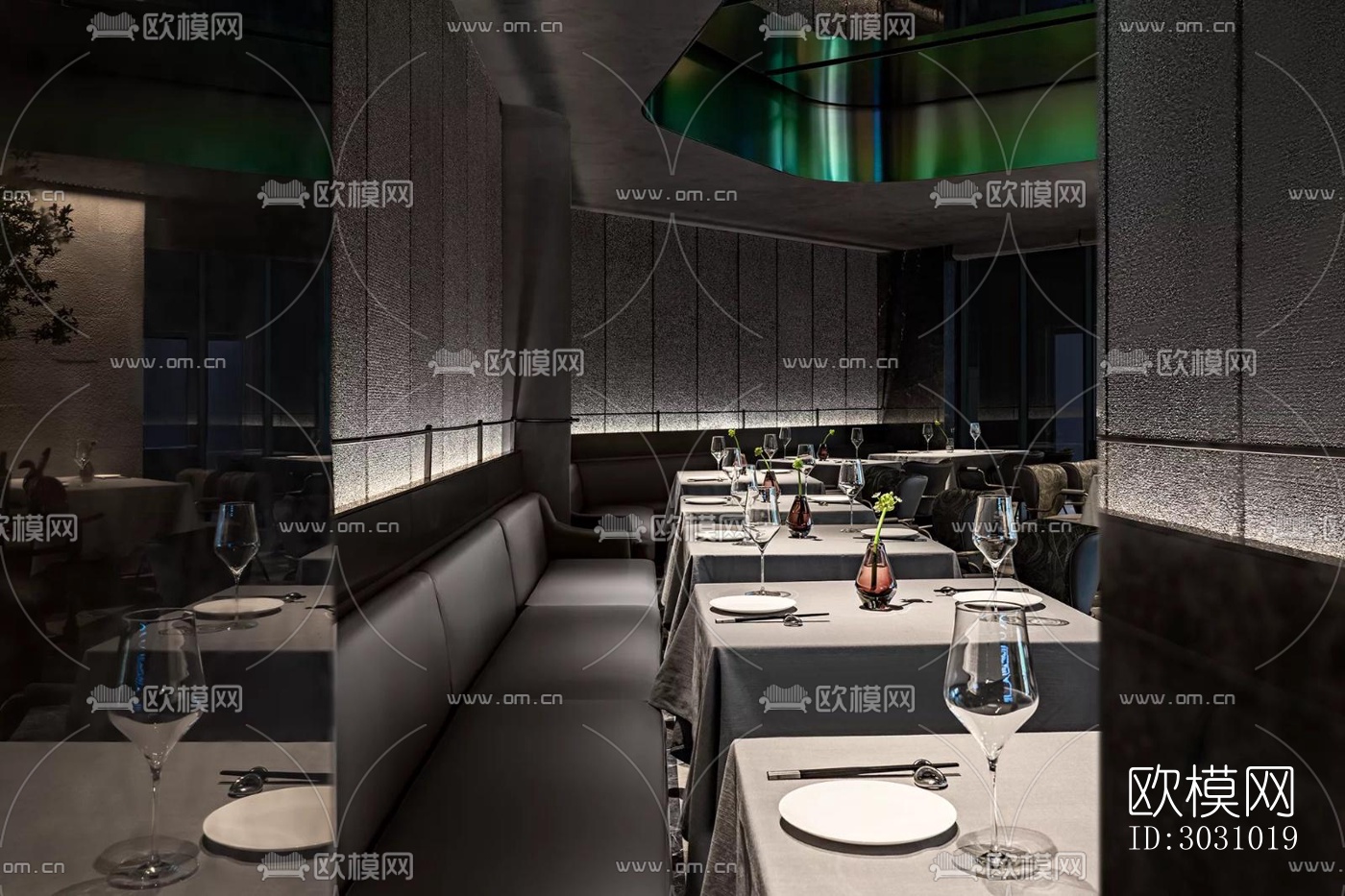现代西餐厅效果图下载（渲染图8）