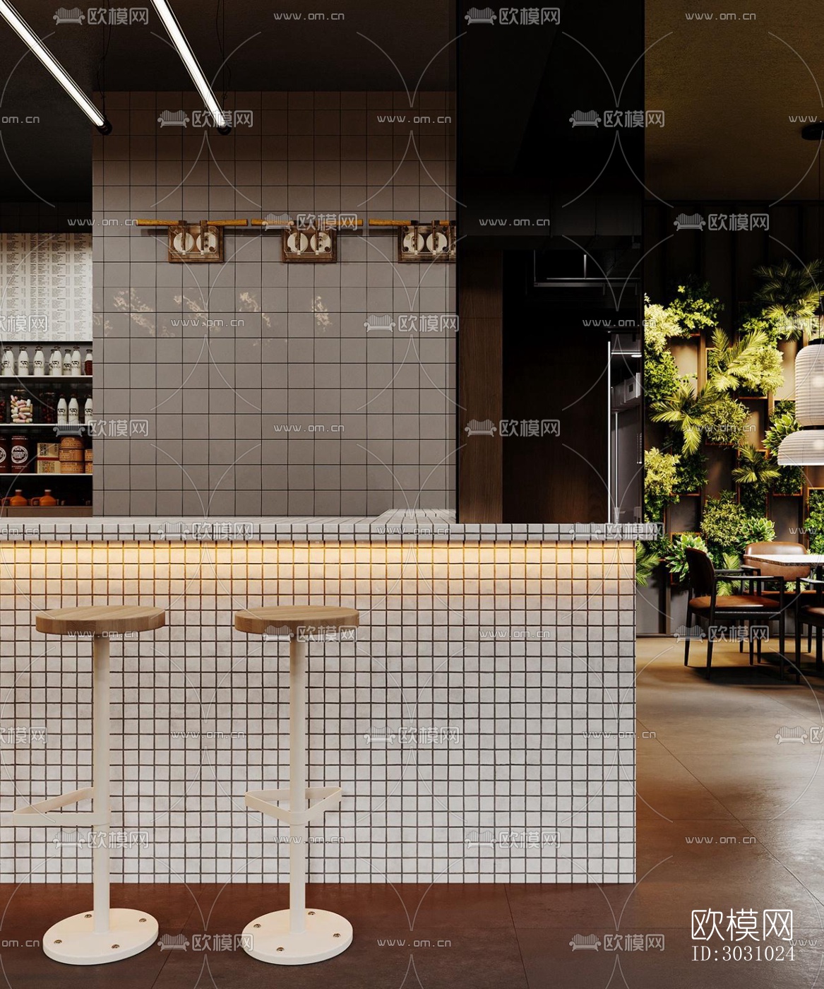 现代西餐厅效果图下载（渲染图12）