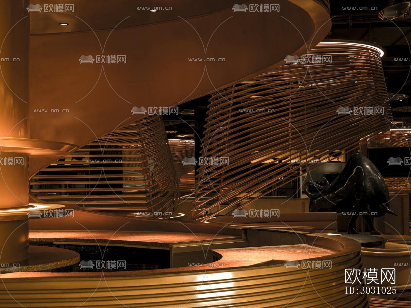 现代西餐厅效果图下载（渲染图11）