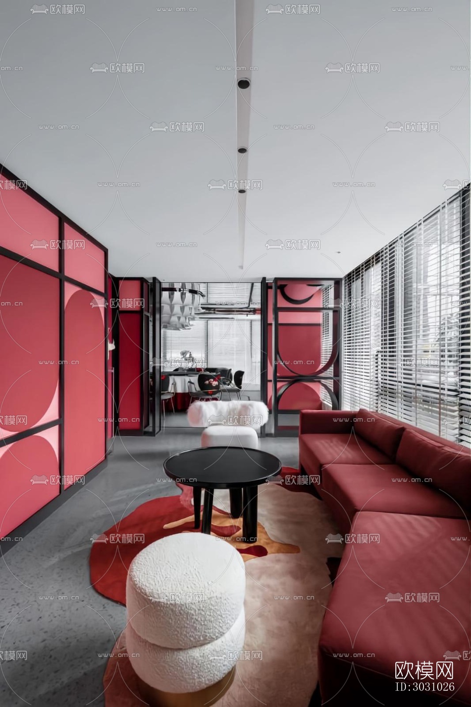 高级灰西餐厅效果图下载（渲染图9）