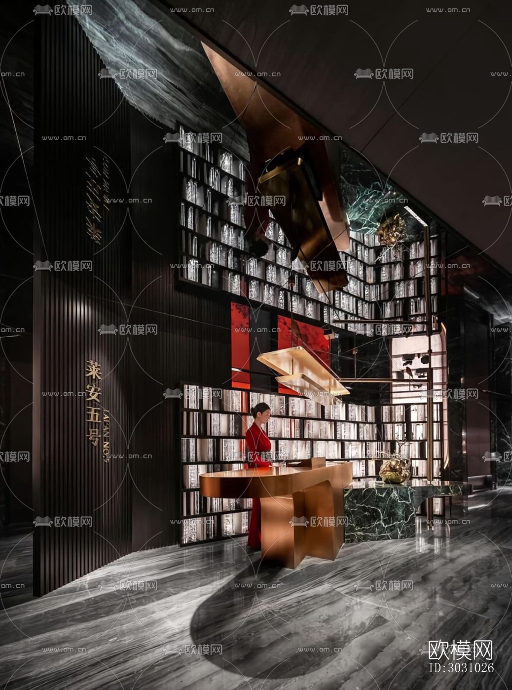 高级灰西餐厅效果图下载（渲染图18）