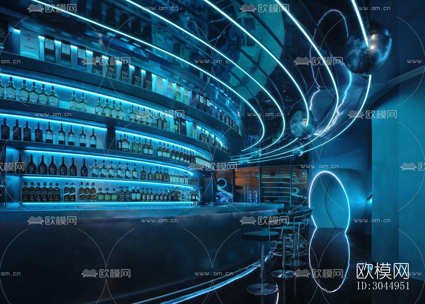 现代酒吧效果图下载（渲染图2）