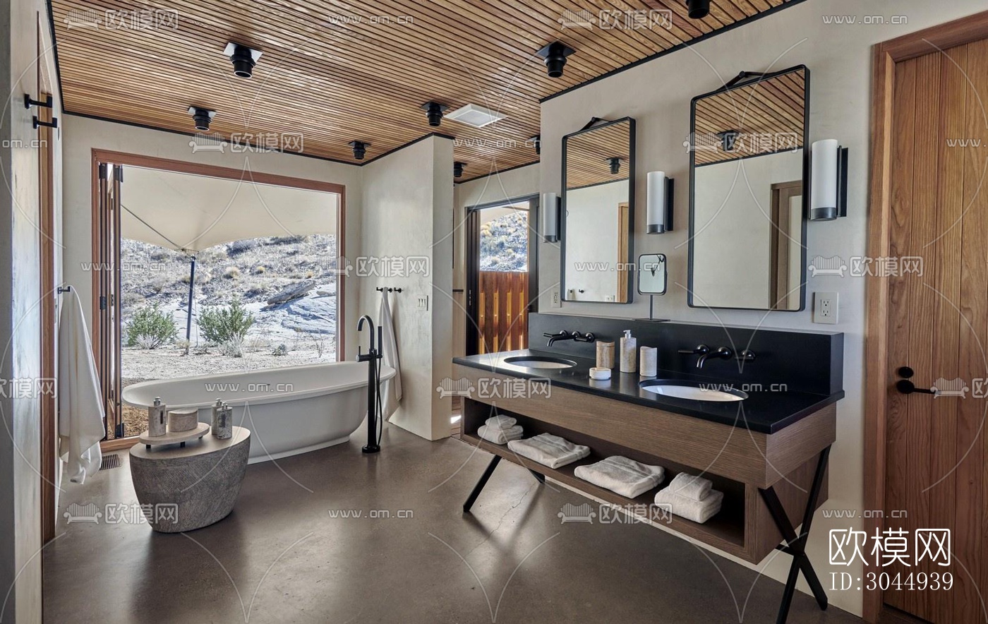 美式酒店民宿效果图下载（渲染图4）