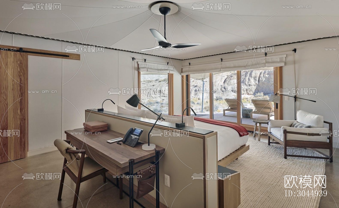 美式酒店民宿效果图下载（渲染图9）