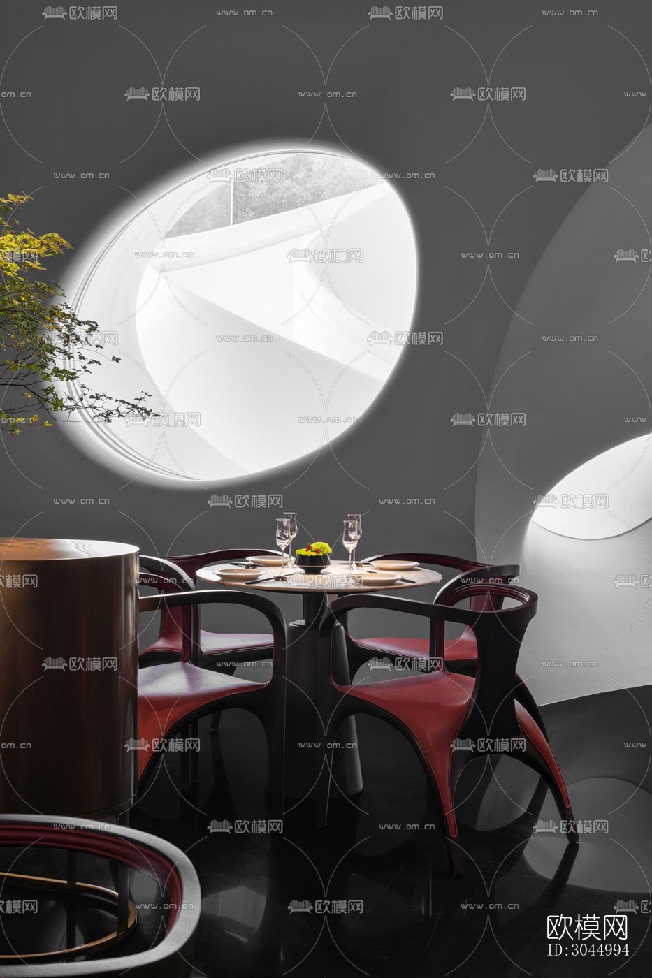 现代西餐厅效果图下载（渲染图7）