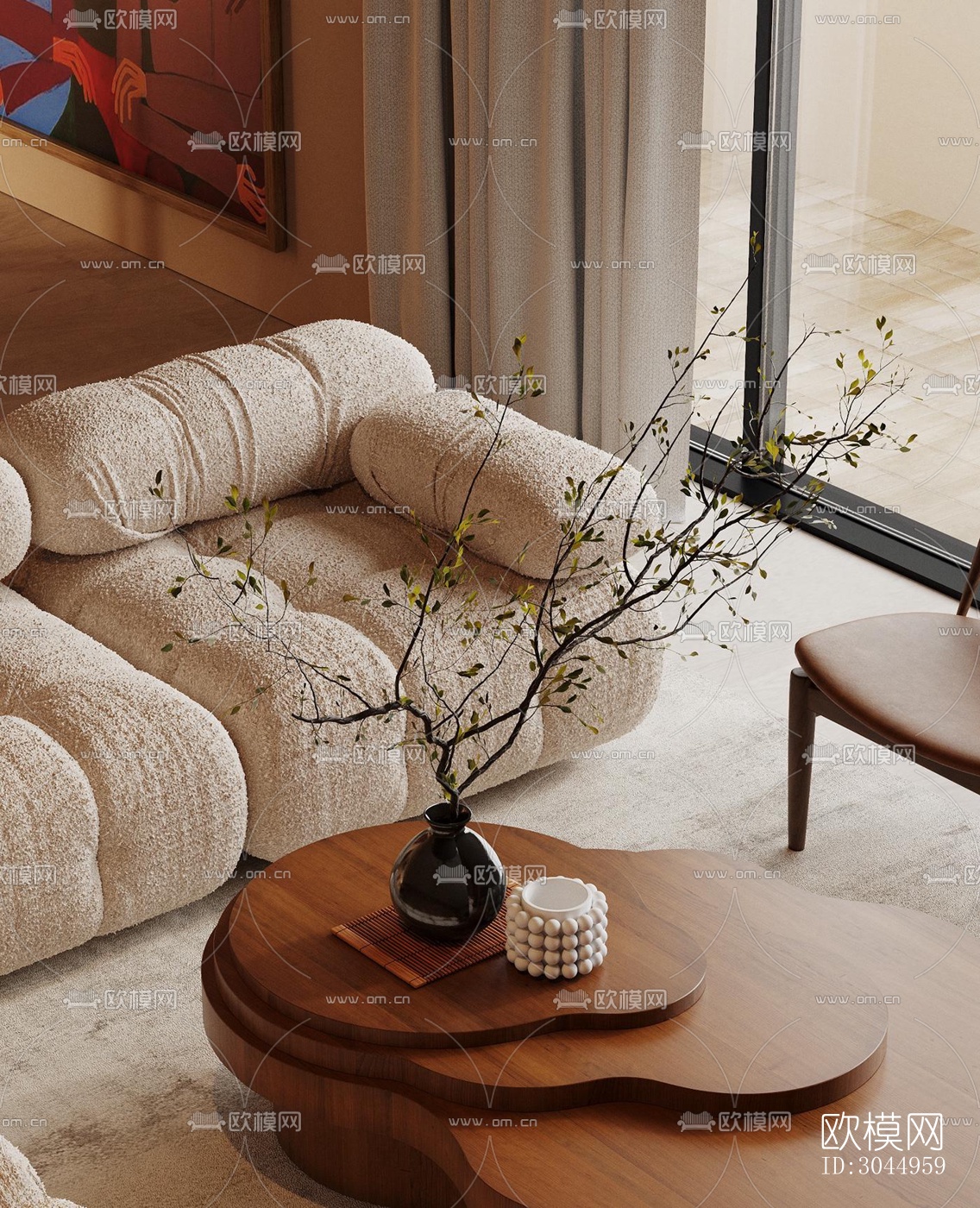 侘寂平层效果图下载（渲染图10）