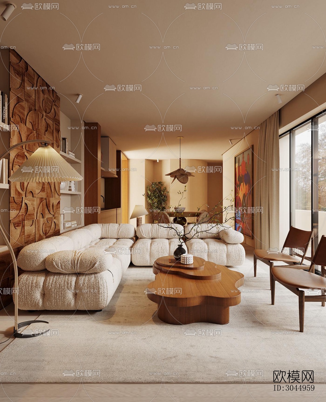 侘寂平层效果图下载（渲染图11）