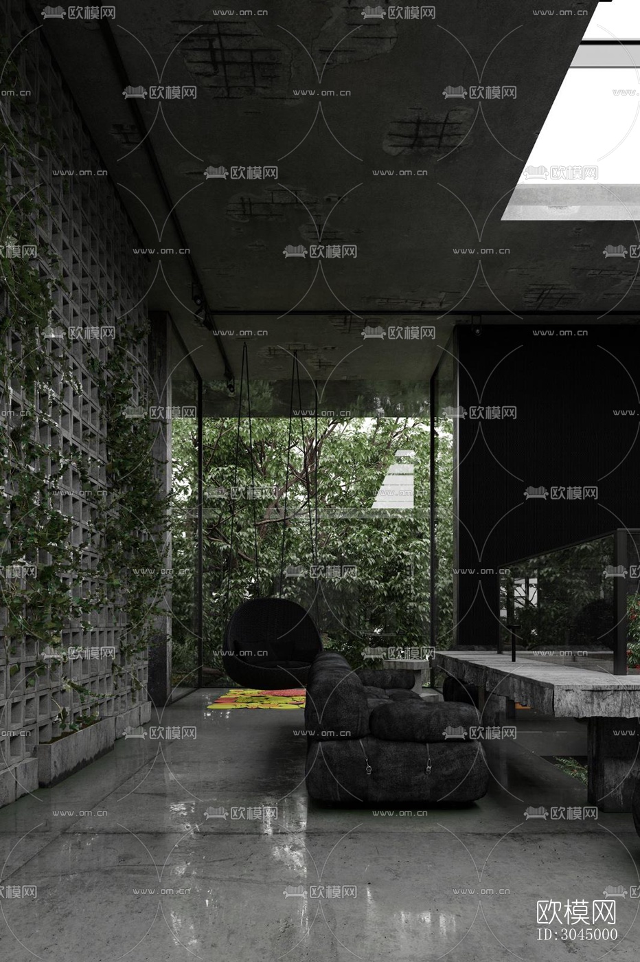 高级灰西餐厅效果图下载（渲染图17）