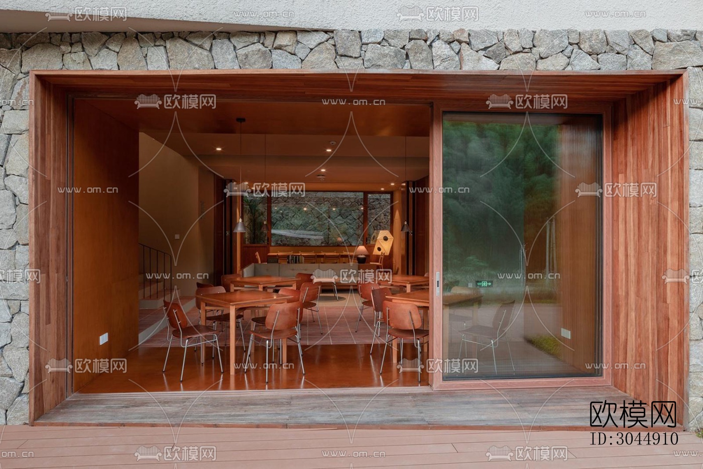 中古风酒店民宿效果图下载（渲染图3）