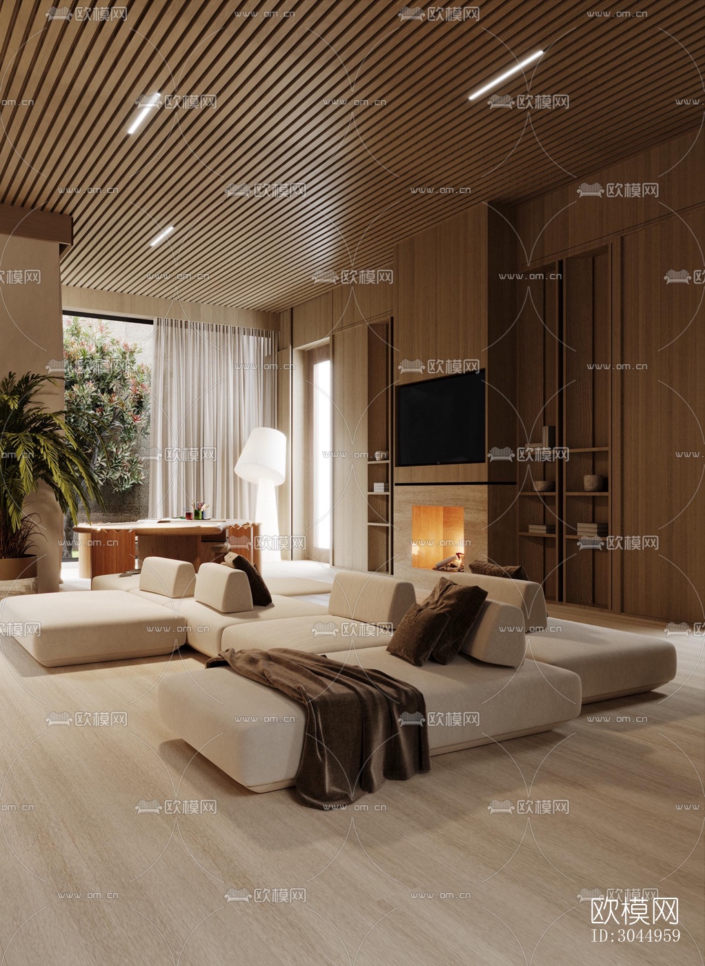 侘寂平层效果图下载（渲染图7）