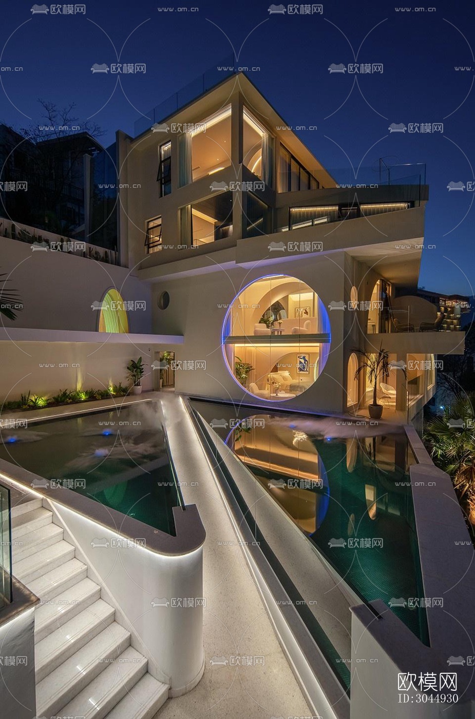 现代酒店民宿效果图下载（渲染图9）