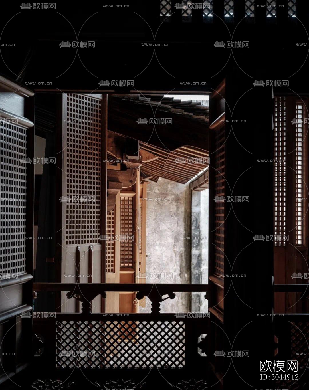 中式酒店民宿效果图下载（渲染图16）