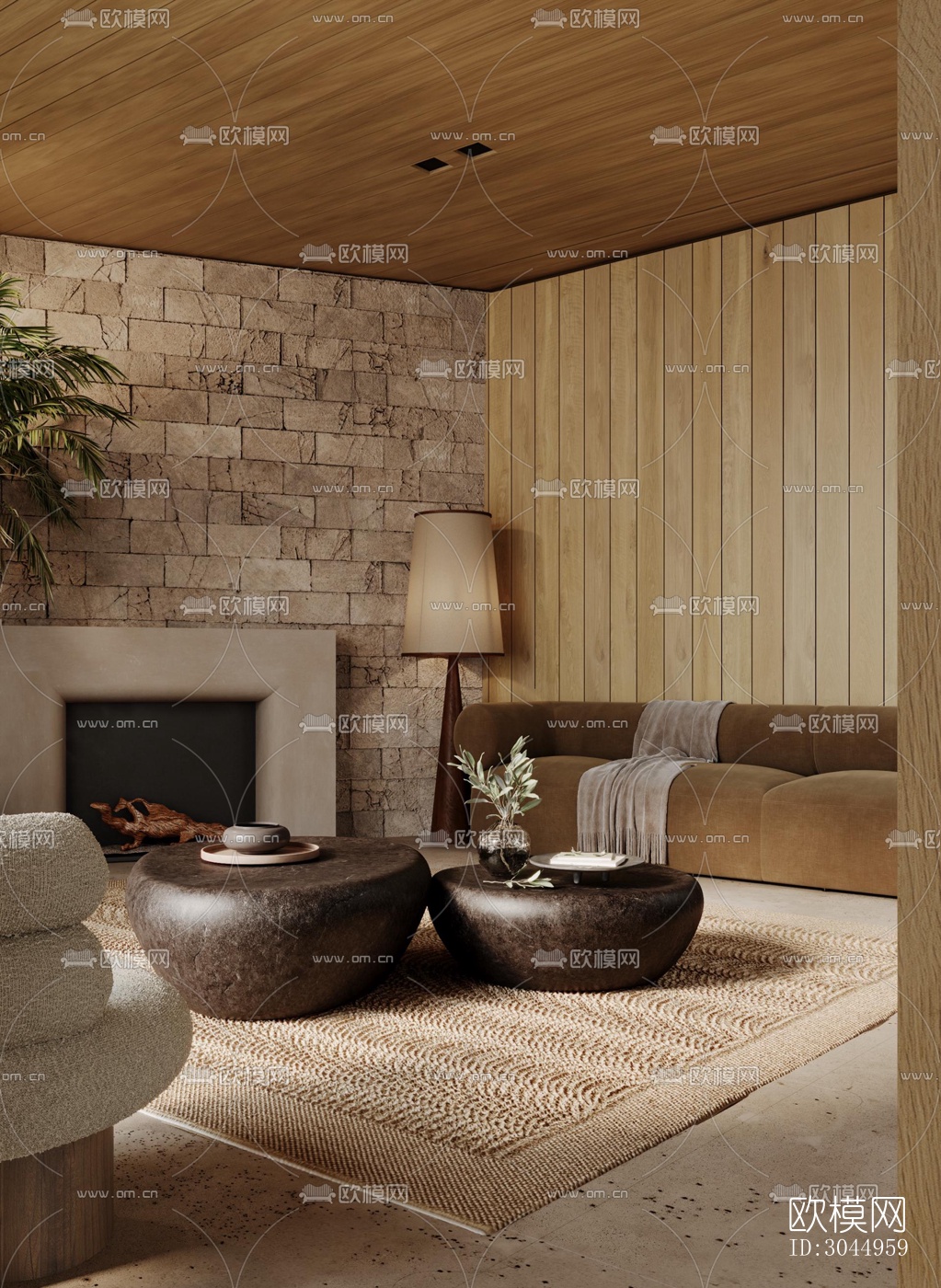 侘寂平层效果图下载（渲染图5）