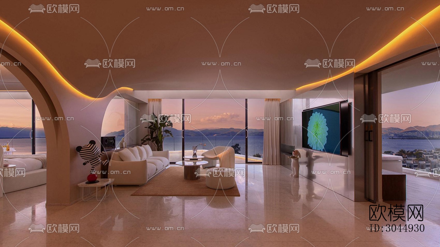 现代酒店民宿效果图下载（渲染图5）