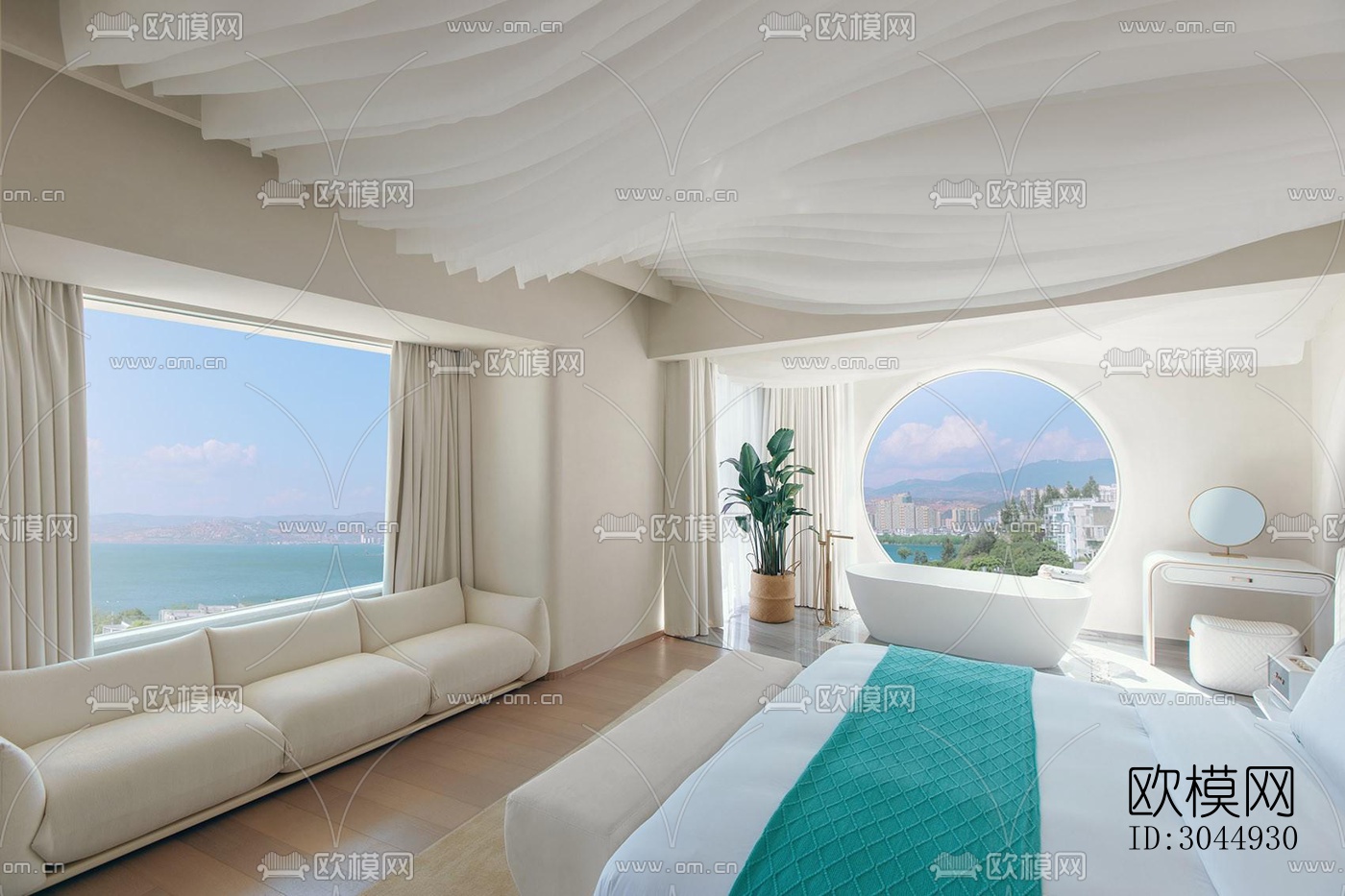 现代酒店民宿效果图下载（渲染图4）