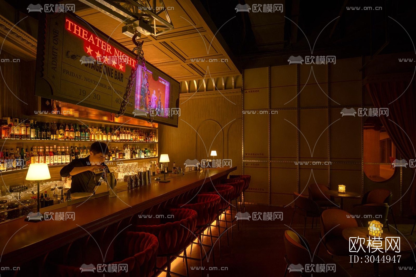现代酒吧效果图下载（渲染图14）