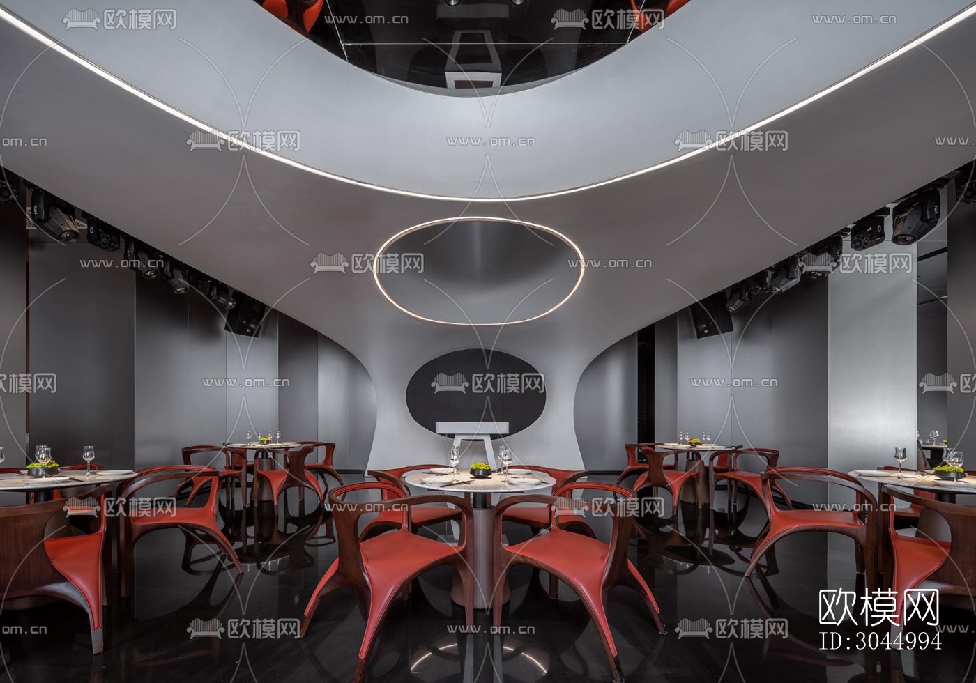 现代西餐厅效果图下载（渲染图6）