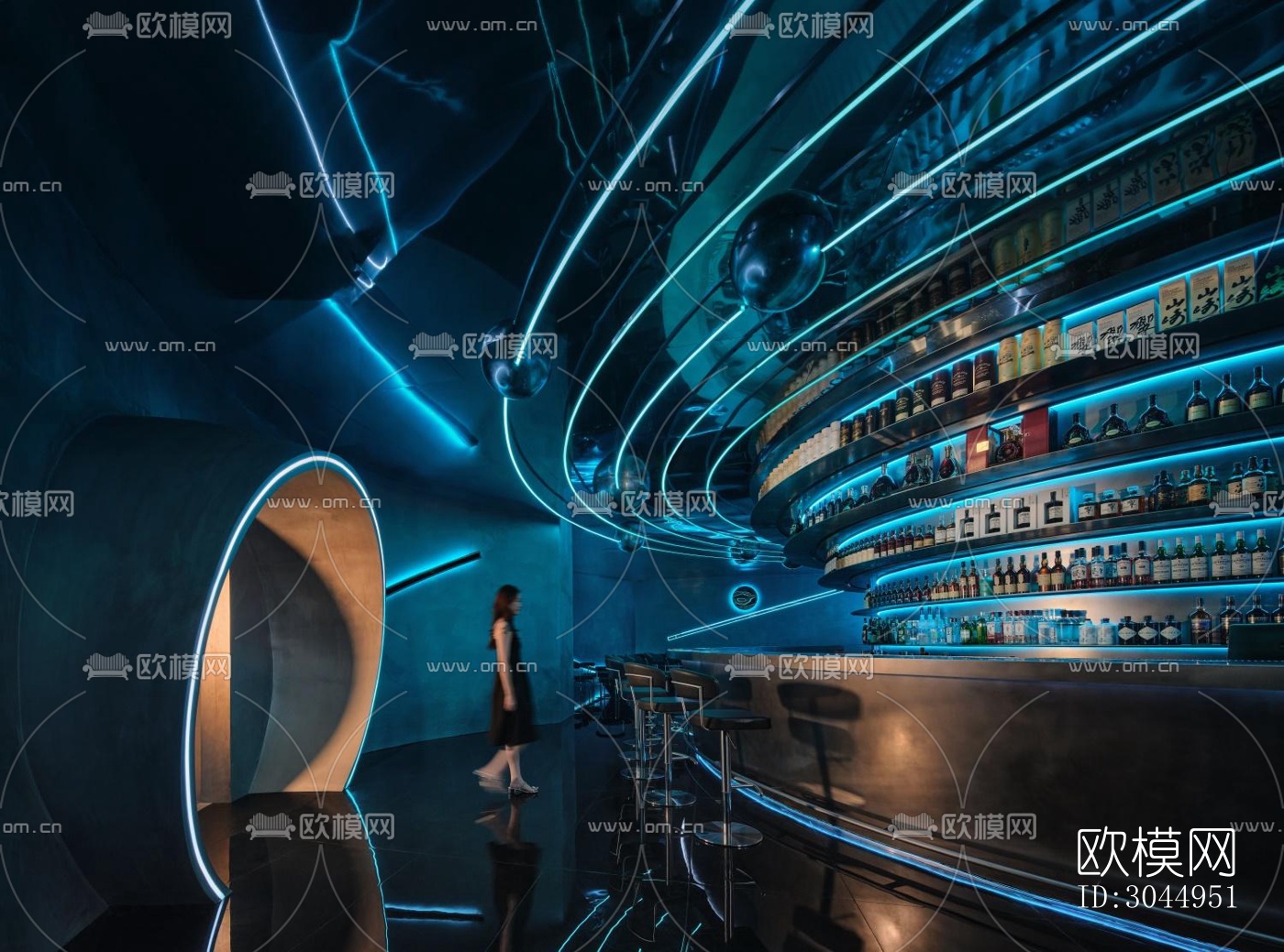 现代酒吧效果图下载（渲染图1）