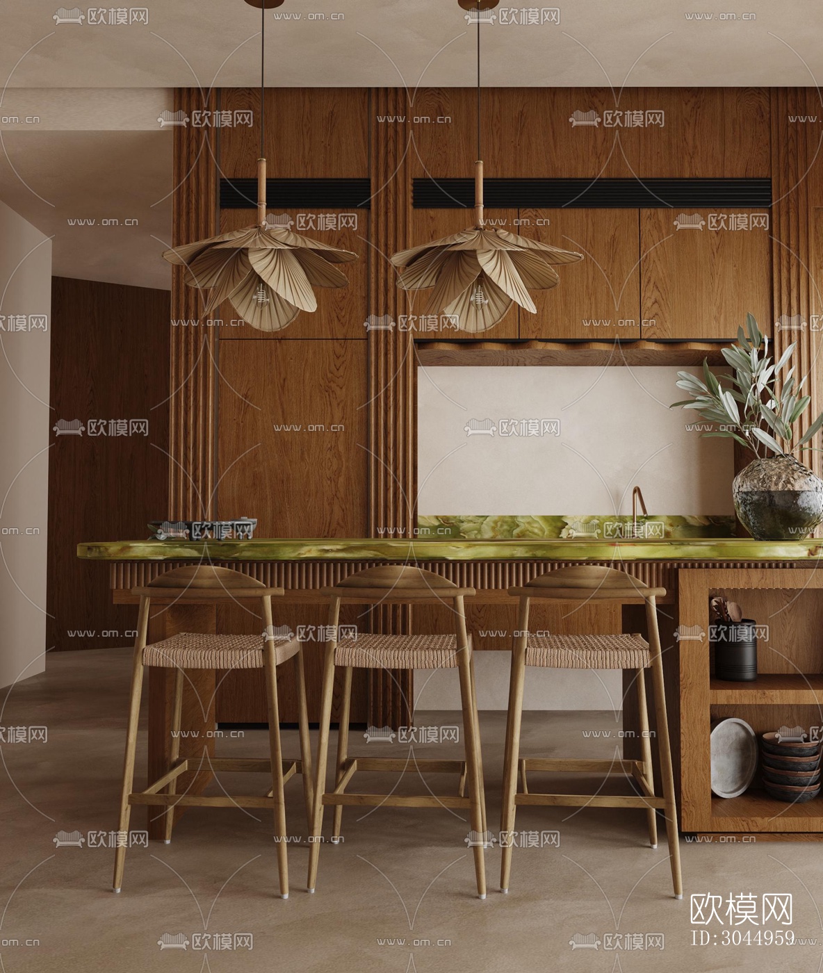 侘寂平层效果图下载（渲染图13）