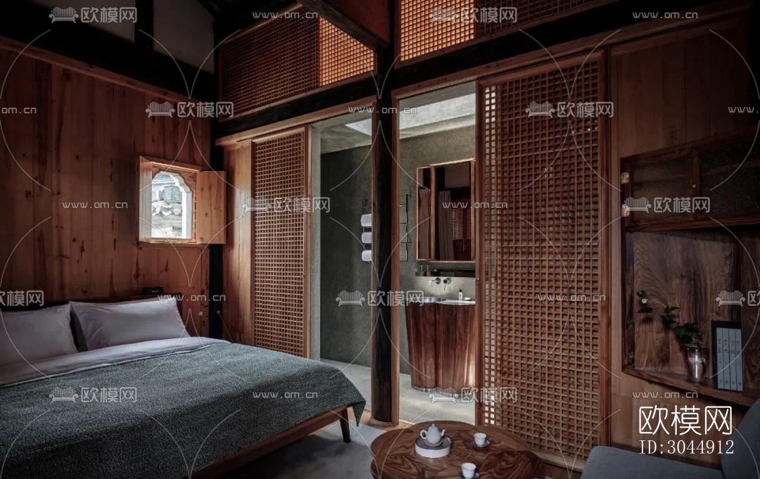 中式酒店民宿效果图下载（渲染图15）