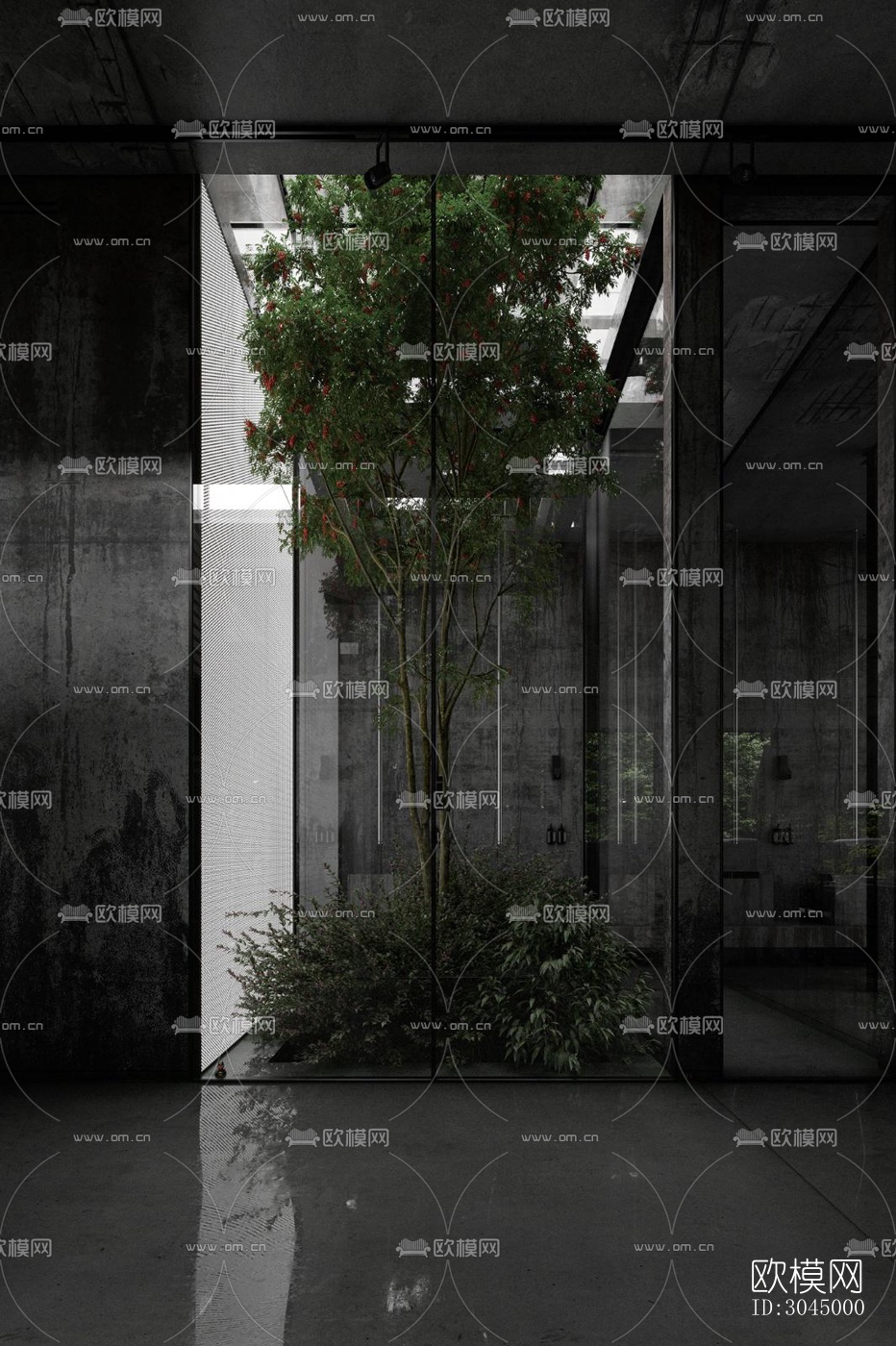 高级灰西餐厅效果图下载（渲染图13）