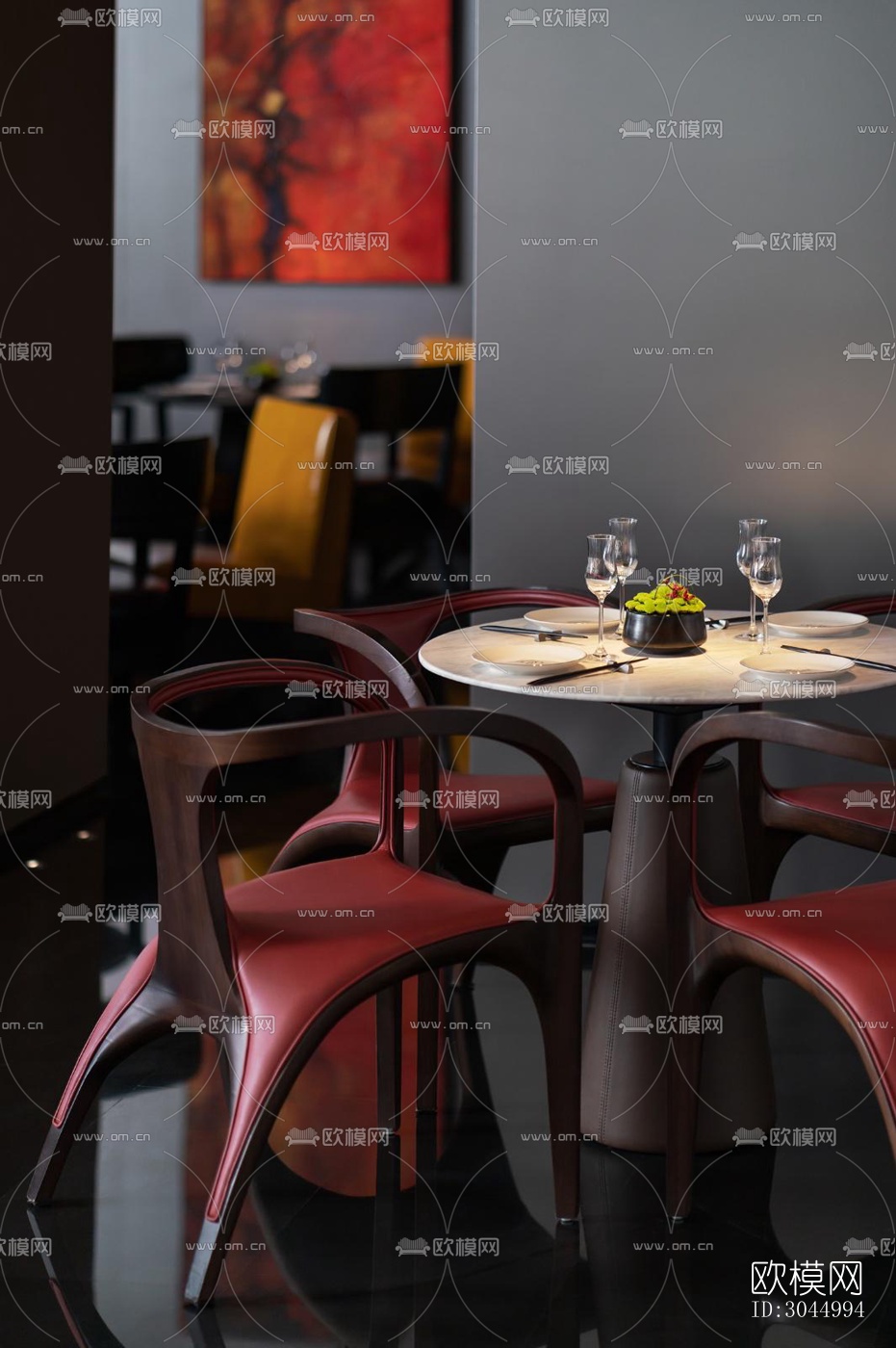 现代西餐厅效果图下载（渲染图15）