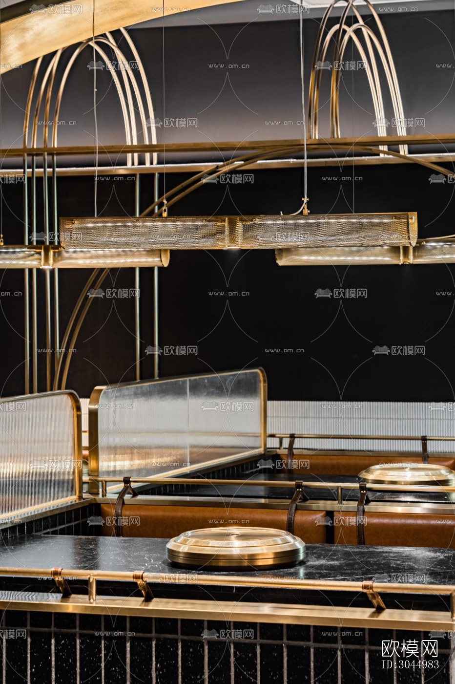 高级灰火锅烤肉效果图下载（渲染图17）