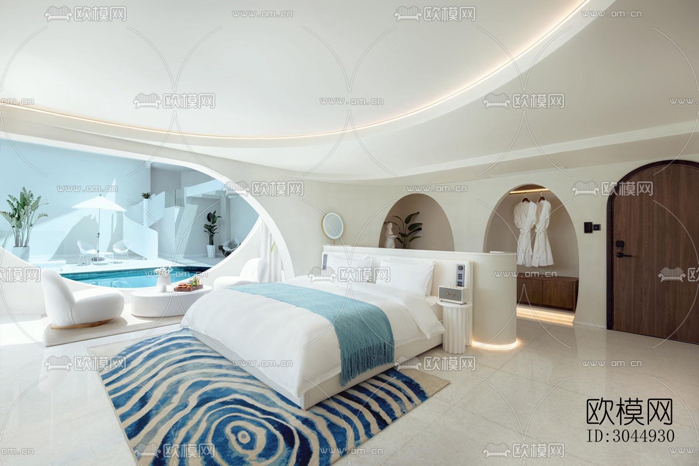 现代酒店民宿效果图下载（渲染图12）