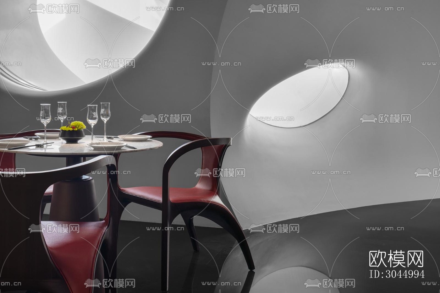 现代西餐厅效果图下载（渲染图9）